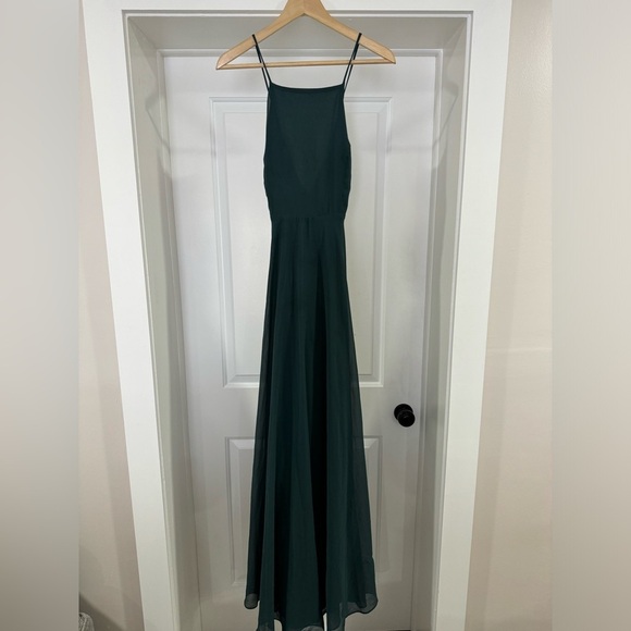 SOLD Lulus Mythical Kind of Love Dark Green Maxi Dress Size Small - Picture 3 of 6